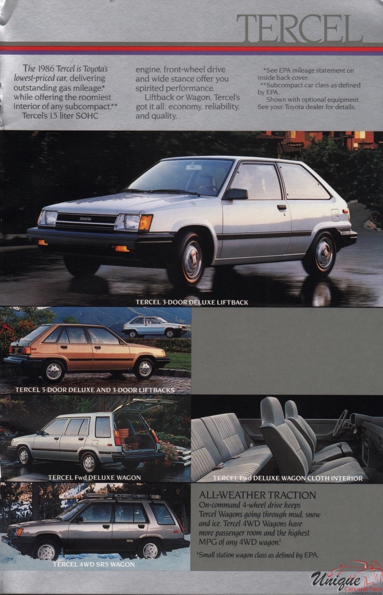 1986 Toyota Full-Lineup Brochure Page 2